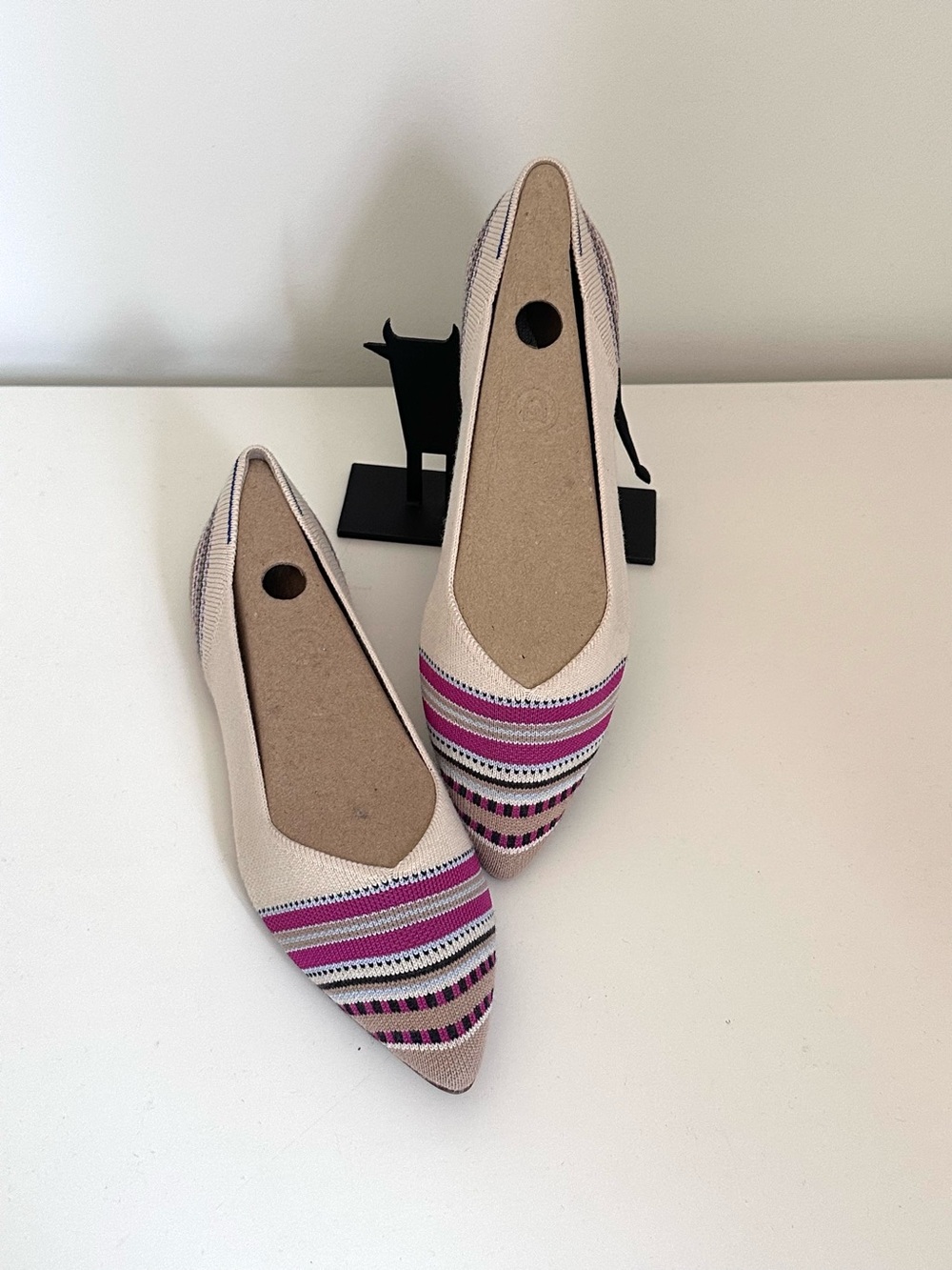 Rothy’s Ivory Ribbon Pointed Toe Flats
